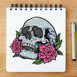 How to Draw Skull Tattoo Easy