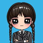 How To Draw Wednesday Addams icon