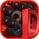 3d الأحمر الأسود لوحة المفاتيح